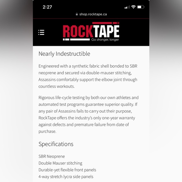 Brand new Rocktape Assassins Elbow sleeves XXL - Picture 4 of 8